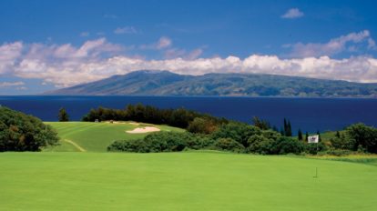 A picture of a fairway and green at the Kapalua Resort Plantation Course in Hawaii